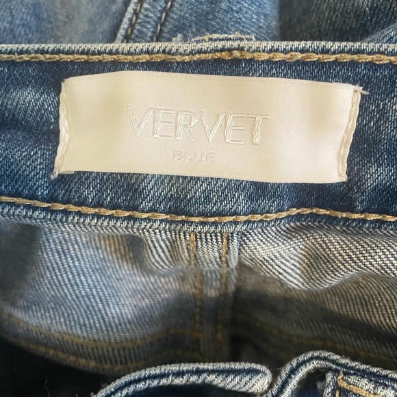 Vervet Blue Distressed Straight Leg Jeans Size 29 Stretchy Denim Medium Wash - Picture 4 of 11